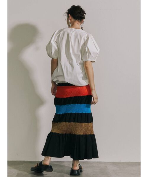 UN3D.（アンスリード）の「マルチカラーシャーリングスカート（スカート・レディース・ブルー/ブラック・36/38）」の19枚目の写真