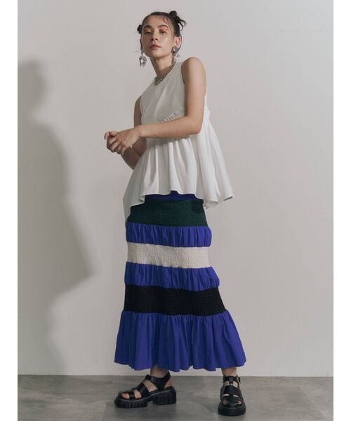 UN3D.（アンスリード）の「マルチカラーシャーリングスカート（スカート・レディース・ブルー/ブラック・36/38）」の22枚目の写真