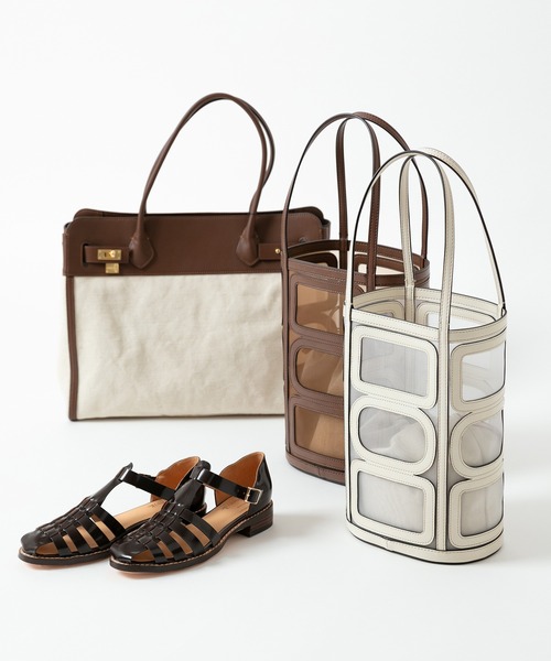 ORSETTO(オルセット)の「【ORSETTO(オルセット)】TULE BUCKET BAG / バケットバッグ(トートバッグ・レディース・アイボリー/ブラウン・2)」の6枚目の写真