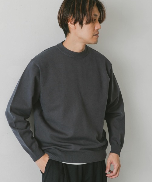 URBAN RESEARCH DOORS（アーバンリサーチドアーズ）の「ソフトタッチ クルーネックニット（ニット/セーター・メンズ・グレー/チャコールグレー/ブルー/モカ/オレンジ/グリーン・MEDIUM/LARGE）」の6枚目の写真