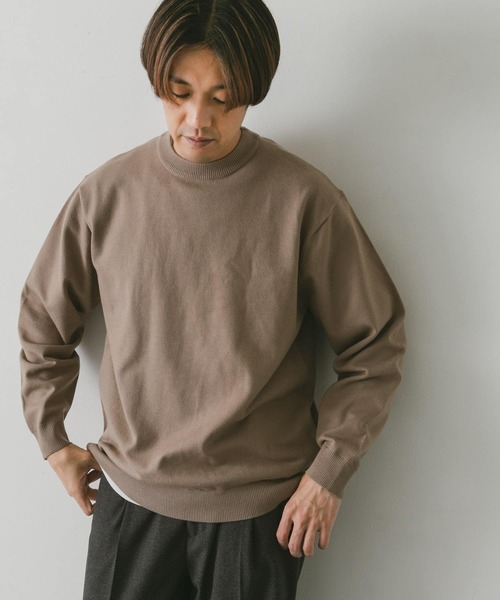 URBAN RESEARCH DOORS（アーバンリサーチドアーズ）の「ソフトタッチ クルーネックニット（ニット/セーター・メンズ・グレー/チャコールグレー/ブルー/モカ/オレンジ/グリーン・MEDIUM/LARGE）」の4枚目の写真