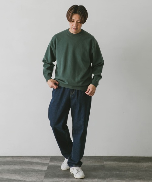 URBAN RESEARCH DOORS（アーバンリサーチドアーズ）の「ソフトタッチ クルーネックニット（ニット/セーター・メンズ・グレー/チャコールグレー/ブルー/モカ/オレンジ/グリーン・MEDIUM/LARGE）」の9枚目の写真