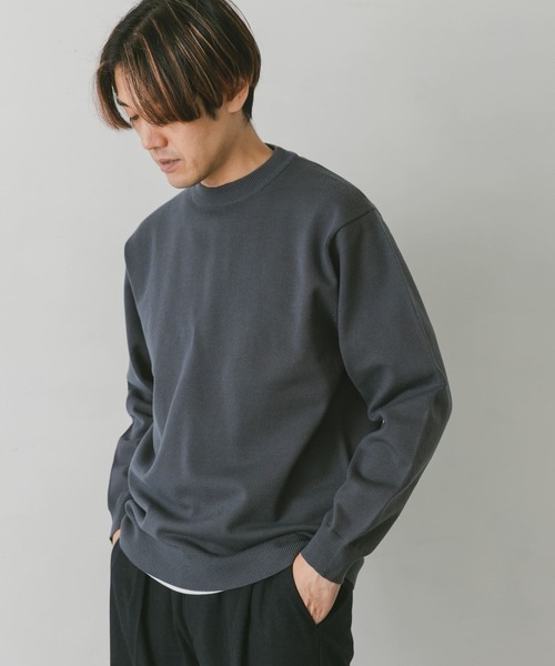 URBAN RESEARCH DOORS（アーバンリサーチドアーズ）の「ソフトタッチ クルーネックニット（ニット/セーター・メンズ・グレー/チャコールグレー/ブルー/モカ/オレンジ/グリーン・MEDIUM/LARGE）」の15枚目の写真