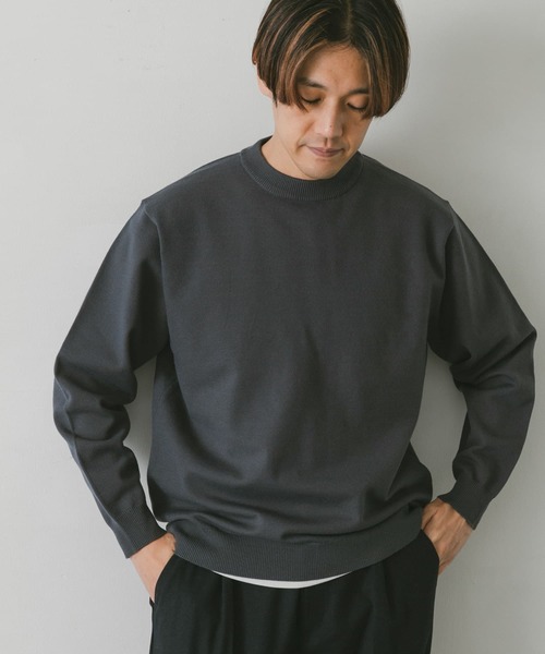 URBAN RESEARCH DOORS（アーバンリサーチドアーズ）の「ソフトタッチ クルーネックニット（ニット/セーター・メンズ・グレー/チャコールグレー/ブルー/モカ/オレンジ/グリーン・MEDIUM/LARGE）」の16枚目の写真