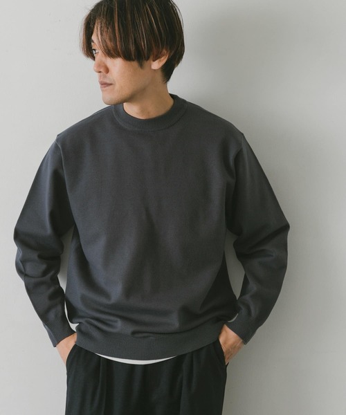 URBAN RESEARCH DOORS（アーバンリサーチドアーズ）の「ソフトタッチ クルーネックニット（ニット/セーター・メンズ・グレー/チャコールグレー/ブルー/モカ/オレンジ/グリーン・MEDIUM/LARGE）」の17枚目の写真