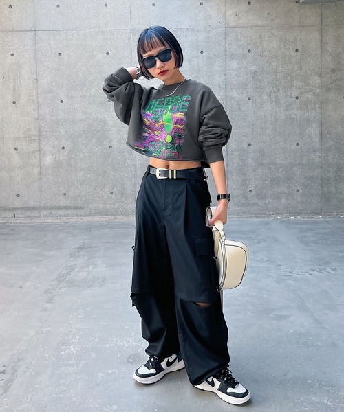 PAGEBOY（ページボーイ）の「ショートロックスウェット（スウェット・レディース・ピンク/チャコールグレー/オフホワイト・FREE）」の10枚目の写真