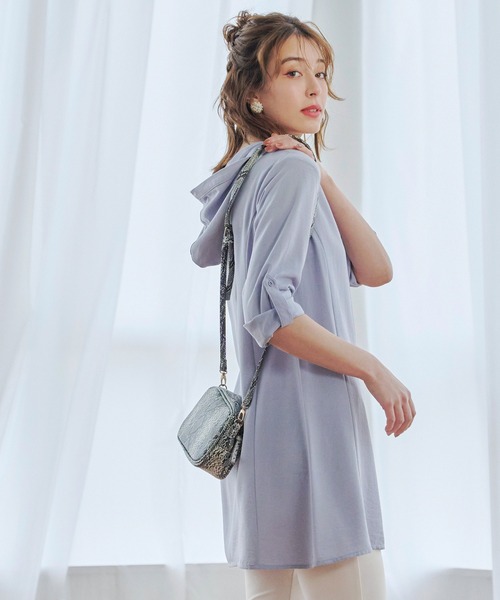 【新色追加・洗える】麻調パーカーチュニックブラウス(シャツ/ブラウス)|Tiaclasse(ティアクラッセ) 【新色追加・洗える】麻調パーカーチュニックブラウス(シャツ/ブラウス)|Tiaclasse(ティアクラッセ)