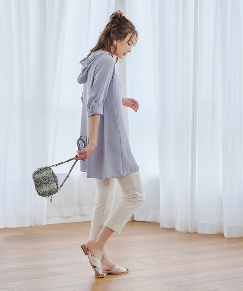 【新色追加・洗える】麻調パーカーチュニックブラウス(シャツ/ブラウス)|Tiaclasse(ティアクラッセ) 【新色追加・洗える】麻調パーカーチュニックブラウス(シャツ/ブラウス)|Tiaclasse(ティアクラッセ)