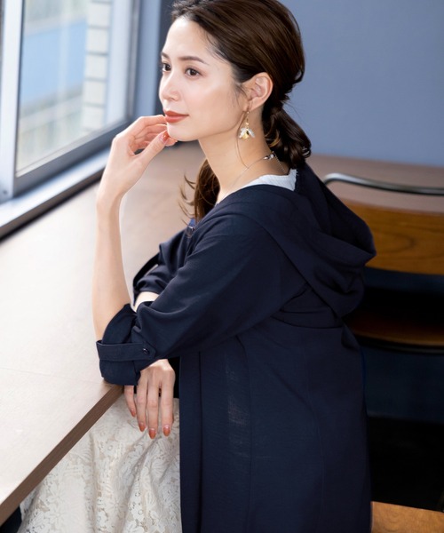 【新色追加・洗える】麻調パーカーチュニックブラウス(シャツ/ブラウス)|Tiaclasse(ティアクラッセ) 【新色追加・洗える】麻調パーカーチュニックブラウス(シャツ/ブラウス)|Tiaclasse(ティアクラッセ)