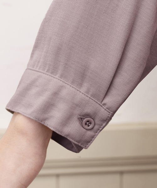 【新色追加・洗える】麻調パーカーチュニックブラウス(シャツ/ブラウス)|Tiaclasse(ティアクラッセ) 【新色追加・洗える】麻調パーカーチュニックブラウス(シャツ/ブラウス)|Tiaclasse(ティアクラッセ)