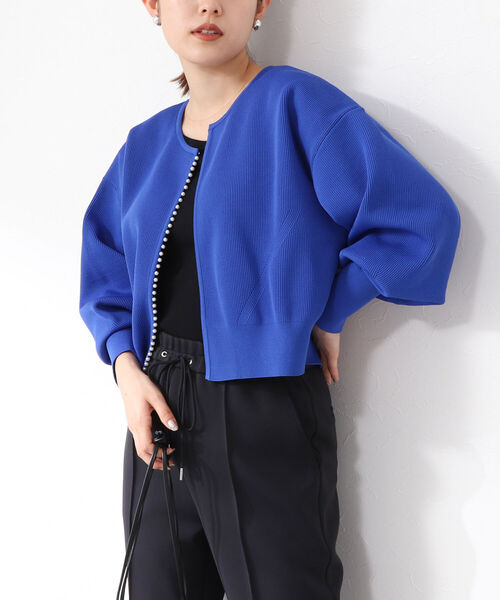 NOLLEY’S（ノーリーズ）の「《手洗い可能》ミニパールカーディガン（カーディガン/ボレロ・レディース・ブルー/グリーン/アイボリー/ネイビー/ブラック・38）」の5枚目の写真