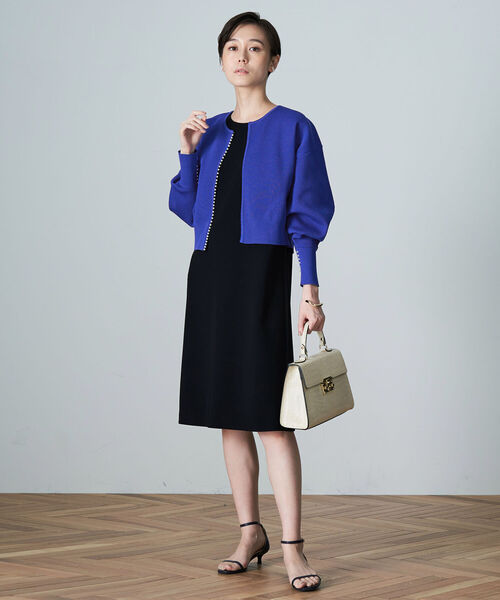 NOLLEY’S（ノーリーズ）の「《手洗い可能》ミニパールカーディガン（カーディガン/ボレロ・レディース・ブルー/グリーン/アイボリー/ネイビー/ブラック・38）」の6枚目の写真