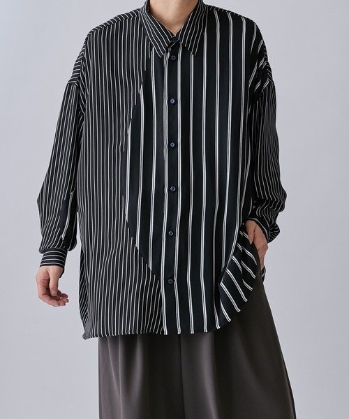 Lui's（ルイス）の「WAVEストライプ切替シャツ（シャツ/ブラウス