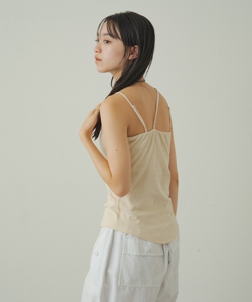earthy（アーシー）の「earthy_ワンショル3ストラップキャミソール（キャミソール・レディース・オフホワイト/ホワイト/ブラック・S）」の9枚目の写真