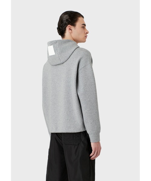 EMPORIO ARMANI▼コットン ストライプ フード スウェットシャツ Emporio Armani◇フード付きオーバーサイズスウェットシャツ
