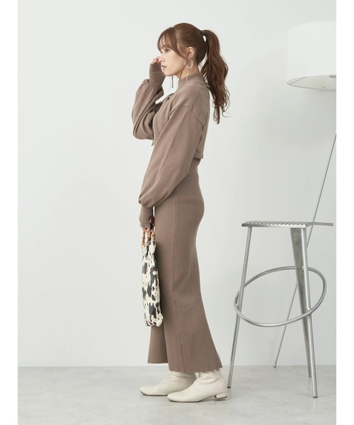 earth music&ecology（アースミュージックアンドエコロジー）の「[SET2点]ボレロ+ニットワンピース（ワンピース・レディース・ブルー/ブラック/ベージュ・FREE）」の13枚目の写真