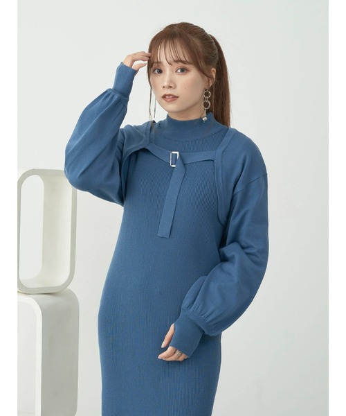 earth music&ecology（アースミュージックアンドエコロジー）の「[SET2点]ボレロ+ニットワンピース（ワンピース・レディース・ブルー/ブラック/ベージュ・FREE）」の19枚目の写真