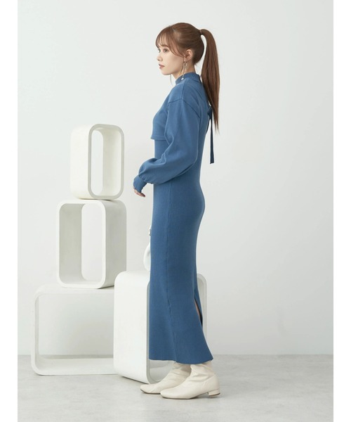 earth music&ecology（アースミュージックアンドエコロジー）の「[SET2点]ボレロ+ニットワンピース（ワンピース・レディース・ブルー/ブラック/ベージュ・FREE）」の22枚目の写真