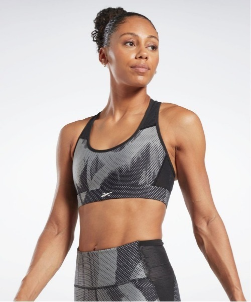 Reebok(リーボック)の「ルクス レーサー ブラ / TS Lux Per Racer Bra- AOP【返品不可商品】(スポーツブラ・レディース・ブルー/ブラック・X-SMALL/SMALL/MEDIUM/LARGE/X-LARGE)」の2枚目の写真