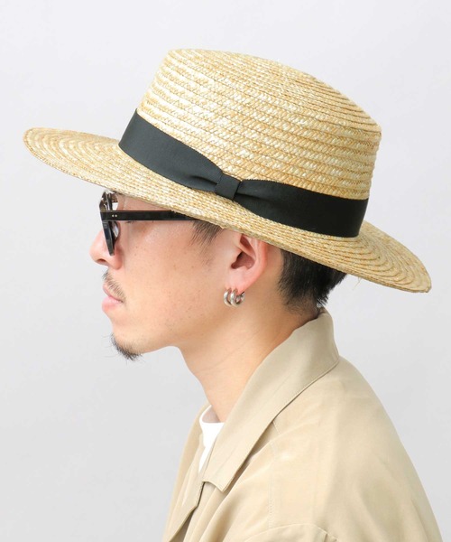Basiquenti（ベーシックエンティ）の「ロングブリム 麦わら カンカン帽（ハット・メンズ・ブラック/ブラウン・FREE）」の5枚目の写真