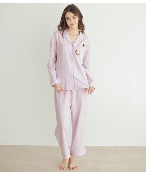 PEACH JOHN（ピーチジョン）の「【コットン100%で着心地ふんわり◎ペアでおそろい】【大判トートバッグ付き】シャツパジャマセット（ルームウェア/パジャマ・レディース・ラベンダー/ミント・2/1/3）」の13枚目の写真