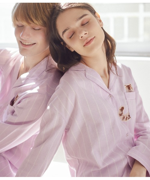 PEACH JOHN（ピーチジョン）の「【コットン100%で着心地ふんわり◎ペアでおそろい】【大判トートバッグ付き】シャツパジャマセット（ルームウェア/パジャマ・レディース・ラベンダー/ミント・2/1/3）」の21枚目の写真