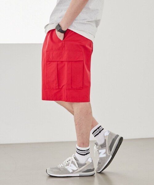 coen（コーエン）の「Chinook Sport（チヌークスポーツ）別注グログラン6ポケットカーゴショーツ（セットアップ対応）（カーゴパンツ・メンズ・ブラック/レッド・S/M/L/XL）」の11枚目の写真