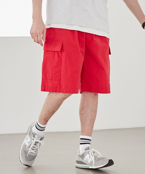 coen（コーエン）の「Chinook Sport（チヌークスポーツ）別注グログラン6ポケットカーゴショーツ（セットアップ対応）（カーゴパンツ・メンズ・ブラック/レッド・S/M/L/XL）」の12枚目の写真