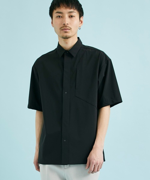 CITY TOKYO（シティトウキョウ）の「撥水スーパーストレッチハイゲージナイロンシャツ（シャツ/ブラウス・メンズ・グレー/ブラック・1/2）」の3枚目の写真