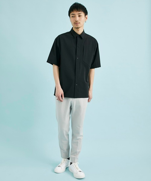 CITY TOKYO（シティトウキョウ）の「撥水スーパーストレッチハイゲージナイロンシャツ（シャツ/ブラウス・メンズ・グレー/ブラック・1/2）」の4枚目の写真