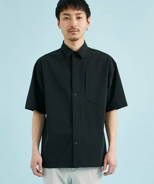 CITY TOKYO（シティトウキョウ）の「撥水スーパーストレッチハイゲージナイロンシャツ（シャツ/ブラウス・メンズ・グレー/ブラック・1/2）」の6枚目の写真