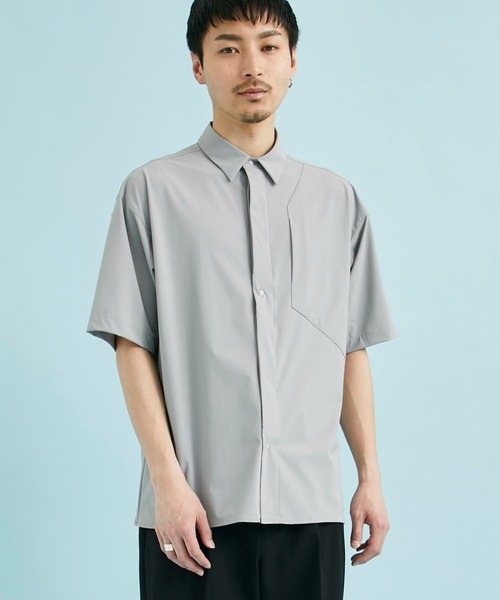 CITY TOKYO（シティトウキョウ）の「撥水スーパーストレッチハイゲージナイロンシャツ（シャツ/ブラウス・メンズ・グレー/ブラック・1/2）」の13枚目の写真