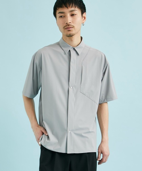 CITY TOKYO（シティトウキョウ）の「撥水スーパーストレッチハイゲージナイロンシャツ（シャツ/ブラウス・メンズ・グレー/ブラック・1/2）」の14枚目の写真