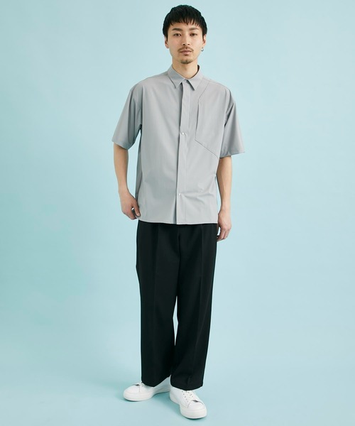 CITY TOKYO（シティトウキョウ）の「撥水スーパーストレッチハイゲージナイロンシャツ（シャツ/ブラウス・メンズ・グレー/ブラック・1/2）」の16枚目の写真