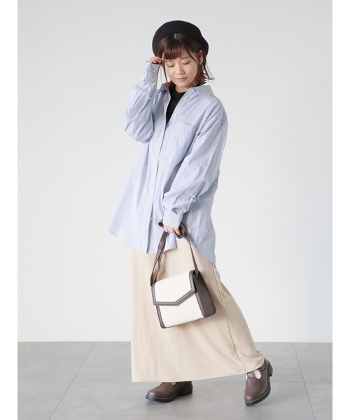 ehka sopo(エヘカソポ)の「ウェーブリブハイネックカットソー(Tシャツ/カットソー・レディース・ブラック/オフホワイト/キナリ・フリ-)」の19枚目の写真