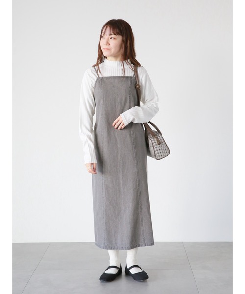 ehka sopo(エヘカソポ)の「ウェーブリブハイネックカットソー(Tシャツ/カットソー・レディース・ブラック/オフホワイト/キナリ・フリ-)」の5枚目の写真
