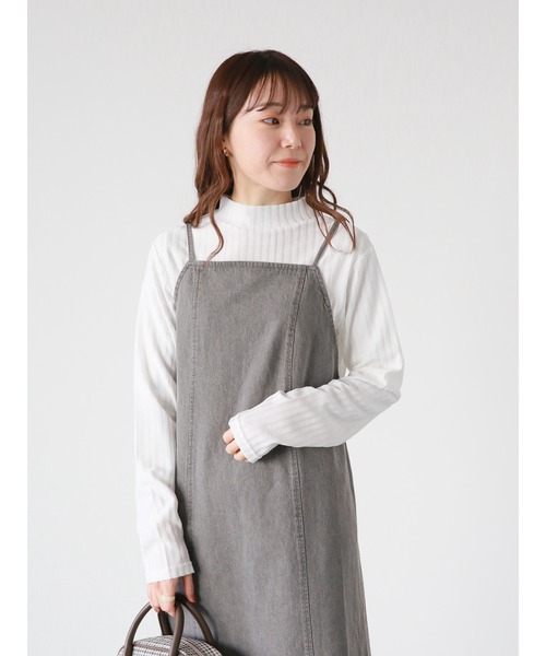 ehka sopo(エヘカソポ)の「ウェーブリブハイネックカットソー(Tシャツ/カットソー・レディース・ブラック/オフホワイト/キナリ・フリ-)」の13枚目の写真