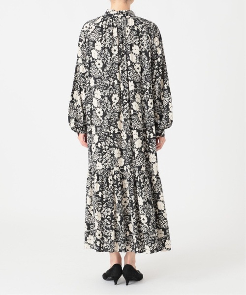 JOURNAL STANDARD relume（ジャーナルスタンダード　レリューム）の「《追加》レトロフラワープリントボウタイギャザーワンピース（ワンピース・レディース・ブラック/グリーン・FREE）」の11枚目の写真