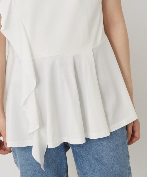 Shelly island(シェリーアイランド)の「フリルデザインペプラムカットソー(Tシャツ/カットソー・レディース・ブラック/ホワイト・M)」の3枚目の写真