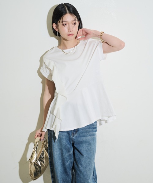 Shelly island(シェリーアイランド)の「フリルデザインペプラムカットソー(Tシャツ/カットソー・レディース・ブラック/ホワイト・M)」の17枚目の写真