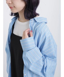 Samansa Mos2 blue | ジャカードテレコクルータンク(Tシャツ/カットソー)
