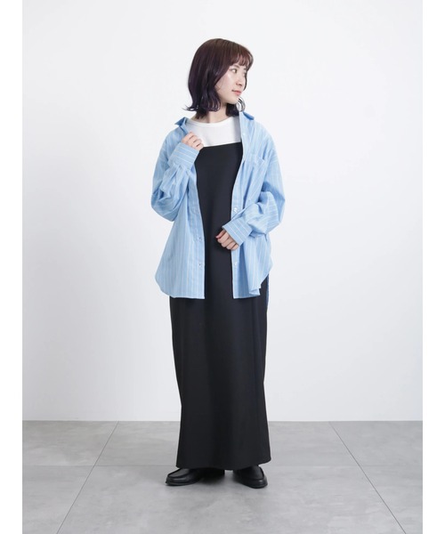 Samansa Mos2 blue（サマンサモスモスブルー）の「ジャカードテレコクルータンク（Tシャツ/カットソー・レディース・ベージュ/ブラック/オフホワイト/グレー・MEDIUM/LARGE）」の8枚目の写真