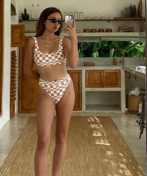 【セール】CHECK IT 2 BRALETTE/ロキシービキニ(水着)（水着）｜ROXY（ロキシー）