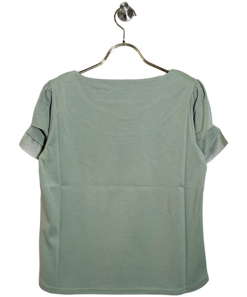 12Twelve Agenda(トゥエルブ アジェンダ)の「ハートネック異素材タックスリーブカットソープルオーバー(Tシャツ/カットソー・レディース・ネイビー/ミント/チャコールグレー/オフホワイト/カーキ/サックスブルー/ブラック/モカ・M)」の9枚目の写真