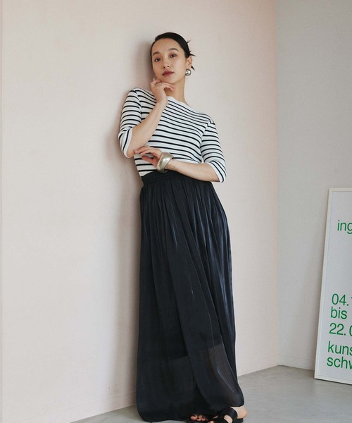 セール】5分袖ボートネックリブニット（ニット/セーター）｜Edit Sheen