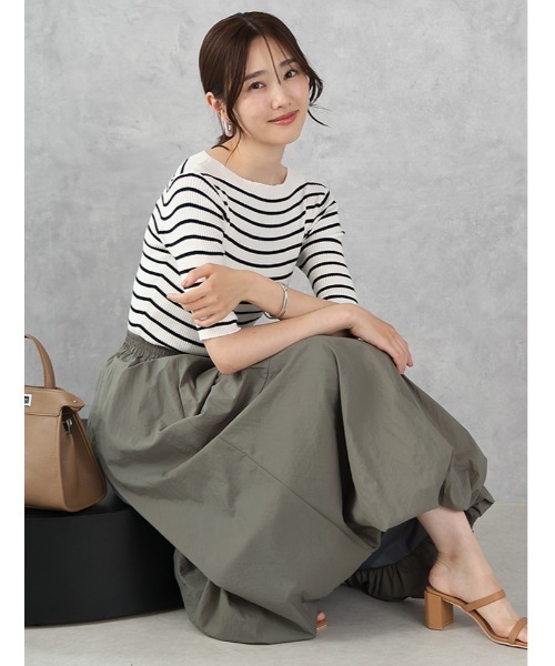 Y's yohji yamamoto ボートネックデザインニット　五分袖ニット Y's yohji yamamoto ボートネックデザインニット 五分袖ニット