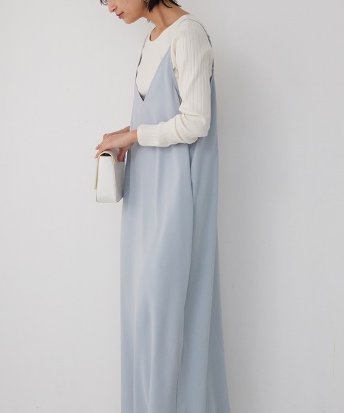 for/c(フォーシー)の「ジョーゼットキャミワンピース【サスティナブル】(ワンピース・レディース・ネイビー/ホワイト/ベージュ/ブラック/グレイッシュブルー・S/M/L/LL)」の14枚目の写真