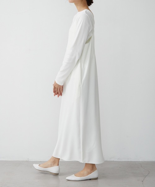 for/c(フォーシー)の「ジョーゼットキャミワンピース【サスティナブル】(ワンピース・レディース・ネイビー/ホワイト/ベージュ/ブラック/グレイッシュブルー・S/M/L/LL)」の17枚目の写真