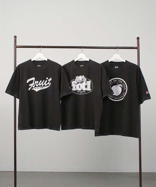 FRUIT OF THE LOOM(フルーツオブザルーム)の「【FRUIT OF THE LOOM】BLACK PRINT S/S TEE/フロントデザインTシャツ(Tシャツ/カットソー・メンズ・C/A/B・M/L/XL)」の8枚目の写真