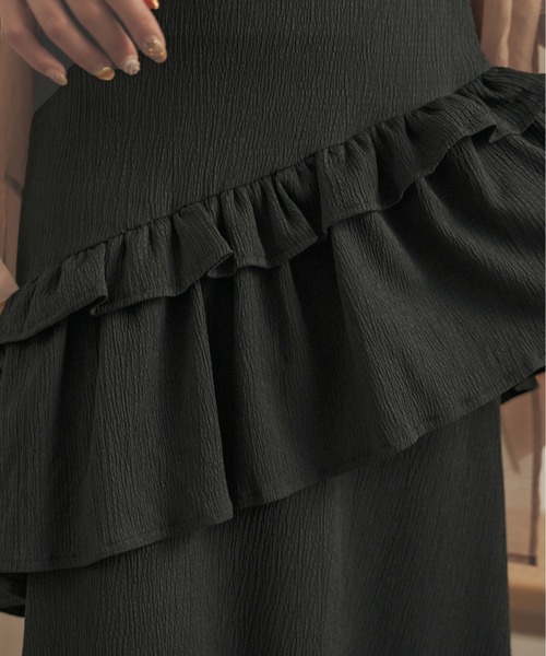 Ambre Neige(アンブルネージュ)の「ダブルフリルスカート/【WEB/EC限定商品】(スカート・レディース・ブラック/アイボリー・FREE)」の9枚目の写真